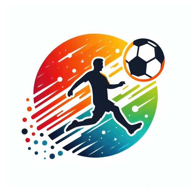 kleur logo sjabloon met voetbal