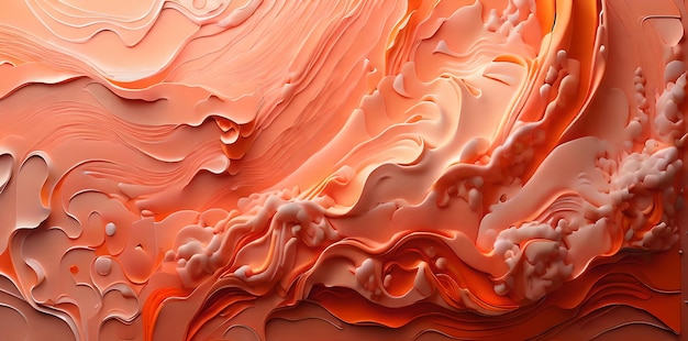 kleur oranje abstract geschilderde zee 3d achtergrond muur behang