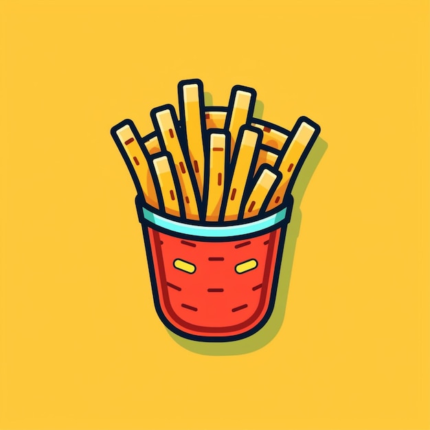 kleur plat friet logo vector