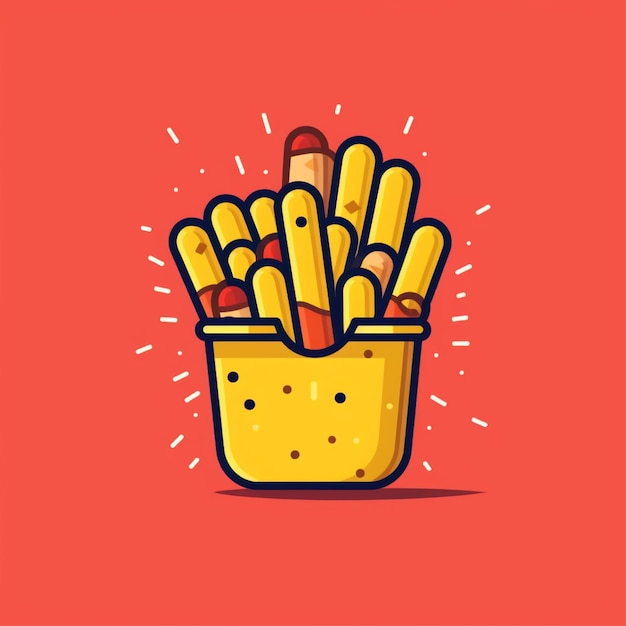 kleur plat friet logo vector