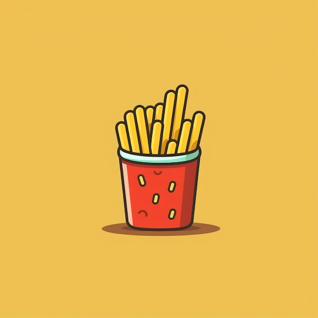 kleur plat friet logo vector