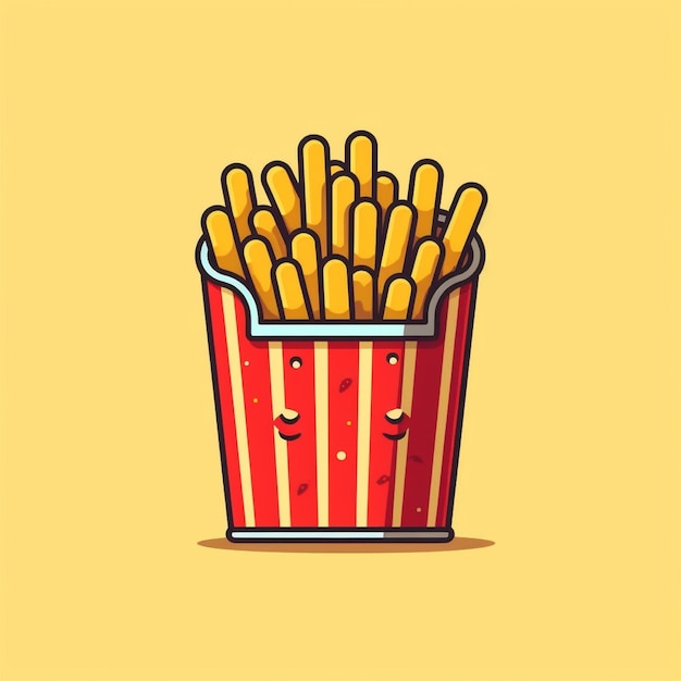 kleur plat friet logo vector