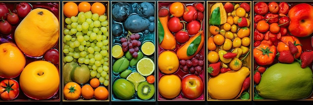 Foto kleur van fruit en groenten