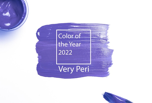 Kleur van het jaar zeer peri achtergrond lavendel nieuwe trend kleur op witte achtergrond textuur verf s...