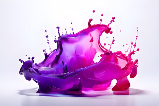 kleur vloeibare inkt splash abstracte achtergrond ai gegenereerd