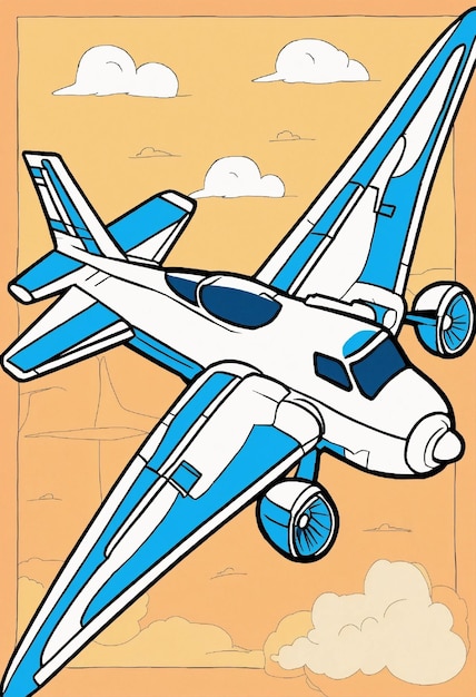 Foto kleurboek voor pre-k kinderen eenvoudige lijnen tekeningen geen lijnen binnen de tekening vliegtuig carto