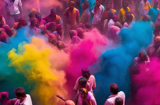 Kleuren die Holi vieren