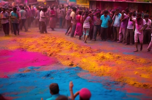 Kleuren die Holi vieren