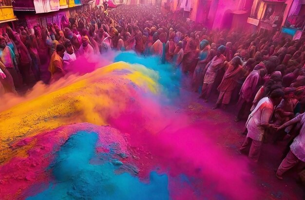 Kleuren die Holi vieren