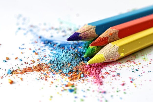 kleuren potlood op witte achtergrond houten gekleurde potloden