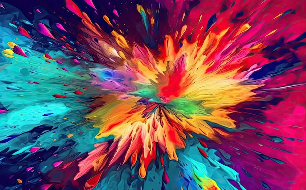 Kleurexplosie in een abstract ontwerp Generatieve Ai
