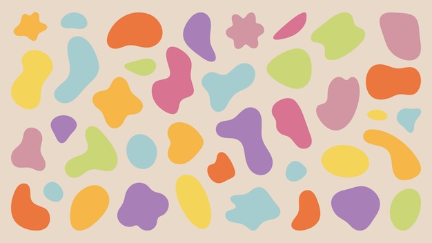 Kleurige abstracte vormen in verschillende maten en vormen Abstrakte vormen in levendige kleuren Speelende kleurrijke abstracte ontwerp met unieke vormen Pastelvormen vector element set