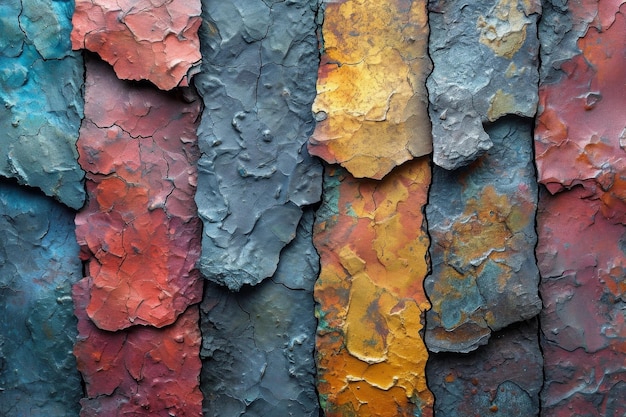 Kleurige achtergrond met bakstenen textuur Abstracte textuur op een oude versleten bakstenen muur
