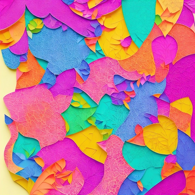Foto kleurige achtergrond van uitgeknipt papier