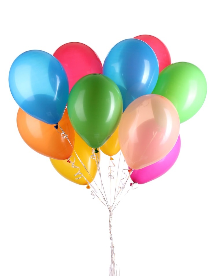 Foto kleurige ballonnen geïsoleerd op wit