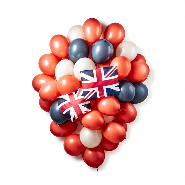Kleurige ballonnen in de vlag van het Verenigd Koninkrijk