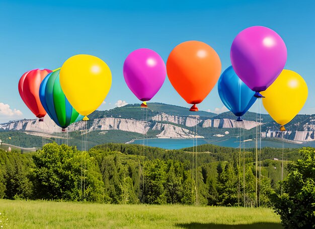 Kleurige ballonnen in de zomervakantie.