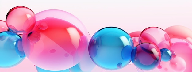 Kleurige bollen en glazen vat in een grillige dans tegen een witte achtergrond AI Generative
