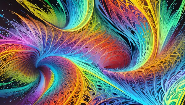 Kleurige fractalgeometrie voor desktopbehang