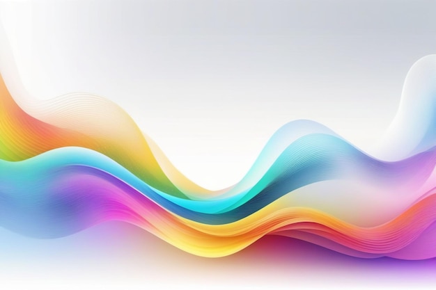 Kleurige geluidsgolven abstracte witte achtergrond horizontale compositie