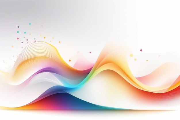 Kleurige geluidsgolven abstracte witte achtergrond horizontale compositie