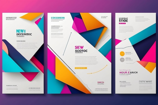 Kleurige geometrische achtergrond Nieuwe trend Moderne abstracte sjabloonontwerp Bedrijfspresentatie Marketing Promotieposter Moderne elegant uitziende certificaatontwerp Festivalposter