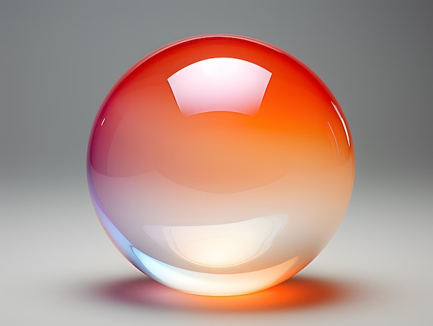 Foto kleurige glazen bol op een witte achtergrond 3d-weergave