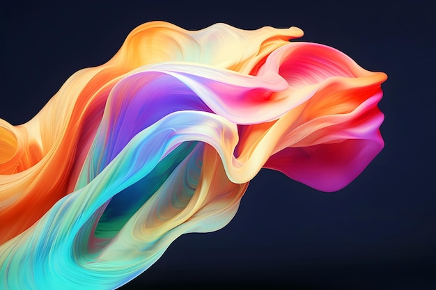 Kleurige golvende achtergrond digitale kunstillustratie