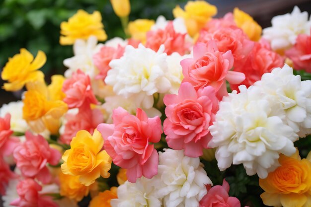 Kleurige kunstbloemen in de tuin Kleurige Kunstbloemen