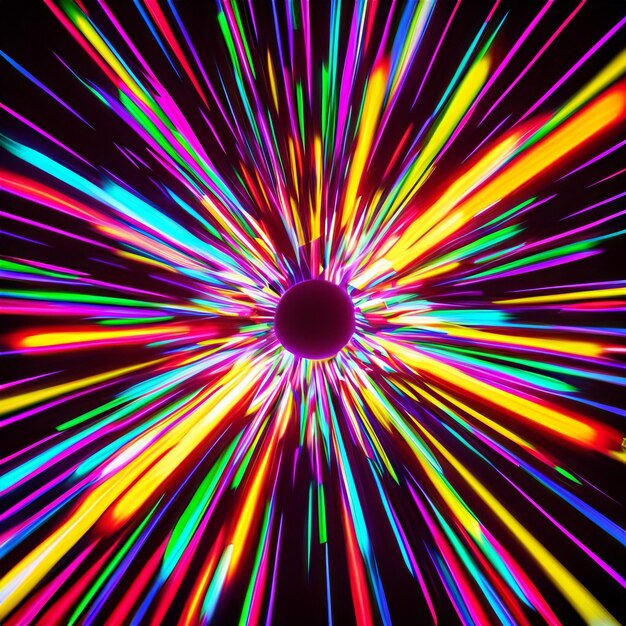 Foto kleurige lichtsporen met bewegingseffect illustratie hoge snelheid lichteffect op zwarte achtergrond