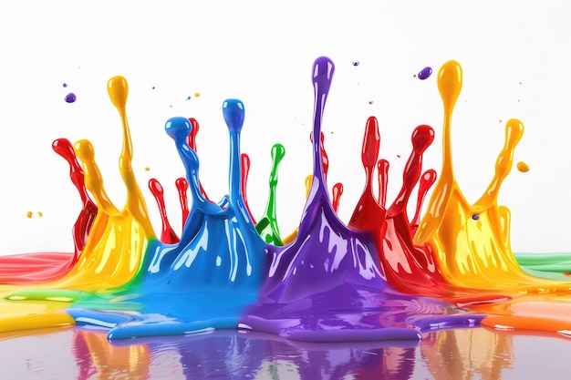 Foto kleurige splashes in abstracte vorm geïsoleerd op witte achtergrond