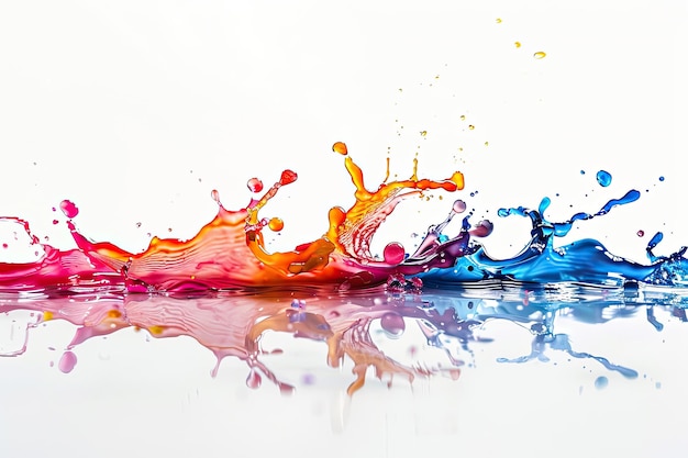 Foto kleurige splashes in de vorm van strepen geïsoleerd op witte achtergrond