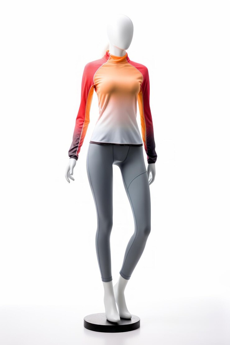 Kleurige sportkleding op een sportkledingmannequin gemaakt met generatieve AI-technologie