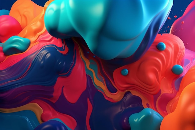 Kleurige vloeibare 3D-achtergrond