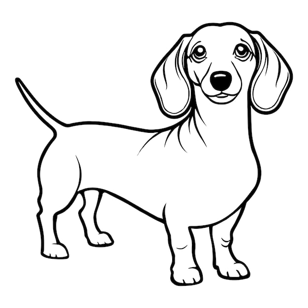 Kleurplaat voor dachshund honden voor kinderen