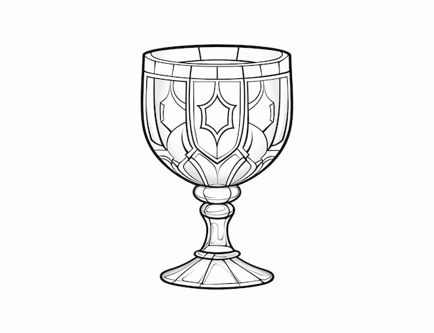 kleurplaten van een wijnglas met een stengel en een stengelvormige ai