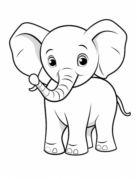 Foto kleurplaten van olifanten voor kinderen generatieve ai