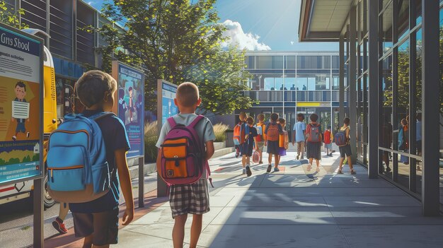 Foto kleurpotloden kinderen terug naar school