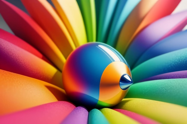 Foto kleurrijk 3d-model dat creatief ontwerp abstracte items rekwisieten wallpaper achtergrond weergeeft