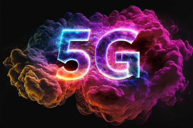 Foto kleurrijk 5g-technologie internet