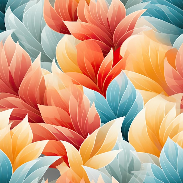 Kleurrijk abstract patroon met bladeren en vloeiende vormen met tegels