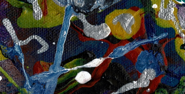 kleurrijk abstract schilderij, vloeibare kunststijl geschilderd met olie