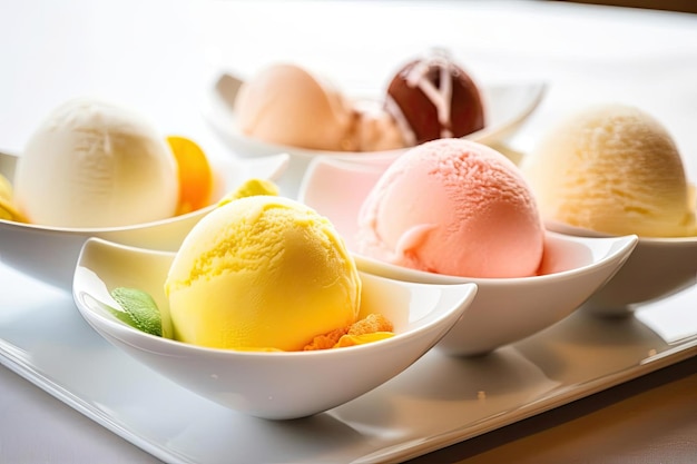 Kleurrijk assortiment Gelato Verfrissende Italiaanse traktatie