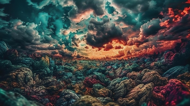 Kleurrijk bewolkt ruimte gegenereerd ai-beeld