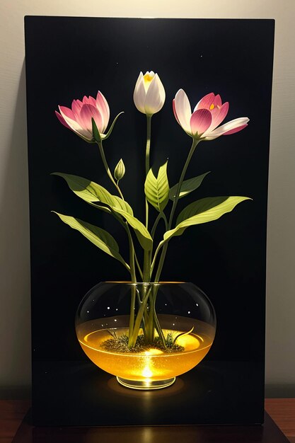 Kleurrijk bloemenbehang achtergrond abstract kunst mooi illustratieontwerp