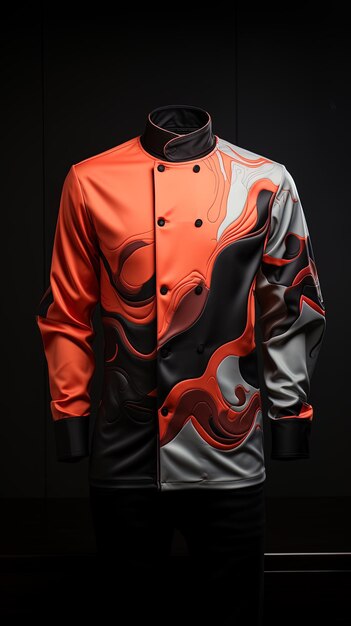 kleurrijk chef-jacketontwerp op zwarte achtergrond
