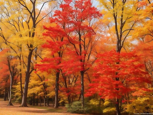 Kleurrijk de herfstgebladerte