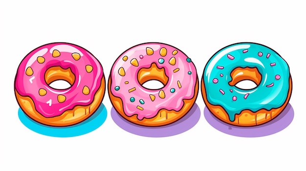 kleurrijk donuts naadloos patroon. vectorillustratie.