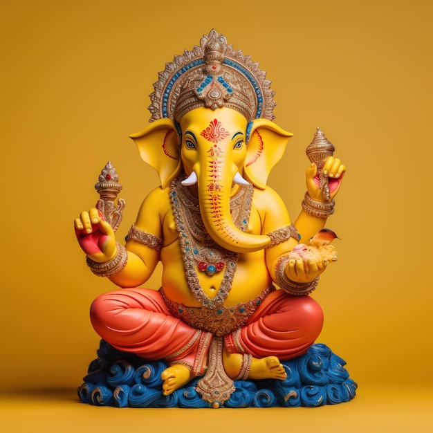 Kleurrijk en decoratief Lord Ganesha-beeldhouwwerk Concept Lord Ganesha-festival
