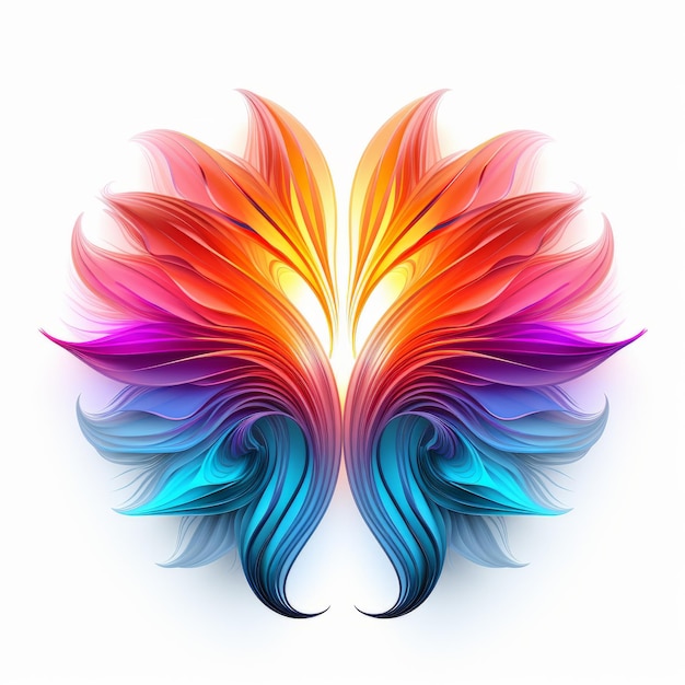 Kleurrijk Feather Flower-logo-ontwerp met levendige verlopen